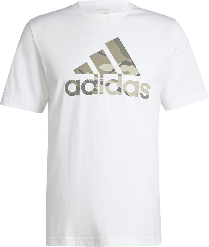 ADIDAS Men's Camo BOS Tee, Size AU XL, 100% Cotton, White/Camo, IW2676. Bu