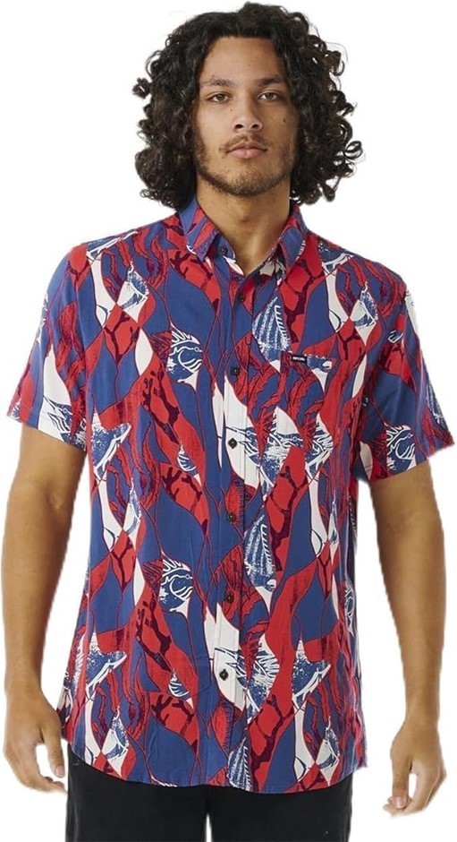 RIP CURL Men's Party Pack S/S Shirt, Size L, Washed Navy (9741), 03FMSH. RR