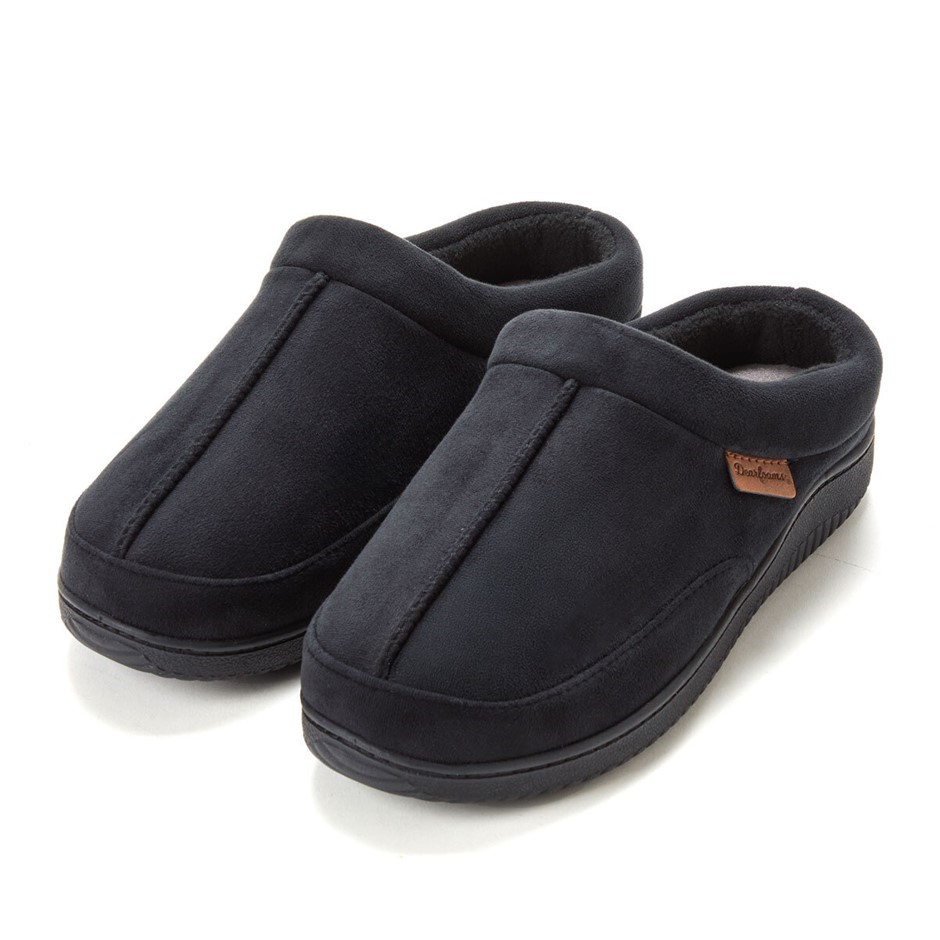 DEARFOAMS Men's Clog Slippers, Size L (US 11-12), Black, Style 31270. Buye