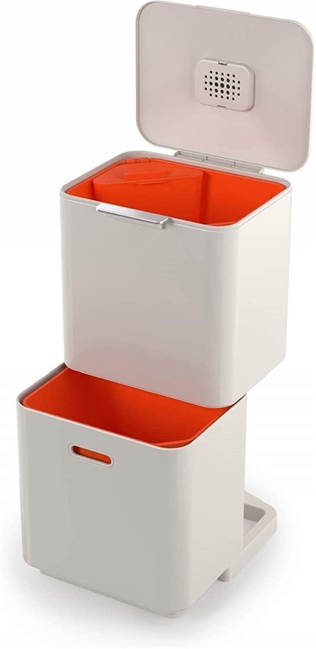 JOSEPH JOSEPH Totem Max 60L Waste Separation and Recycling Bin, Stone. NB: