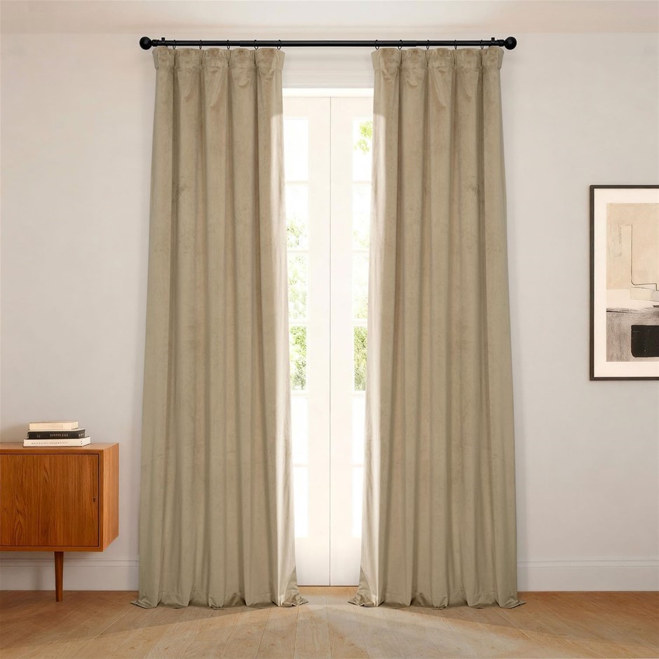 HALF PRICE DRAPES Heritage Plush Velvet Curtain (1 Panel), 50 X 96, Museum