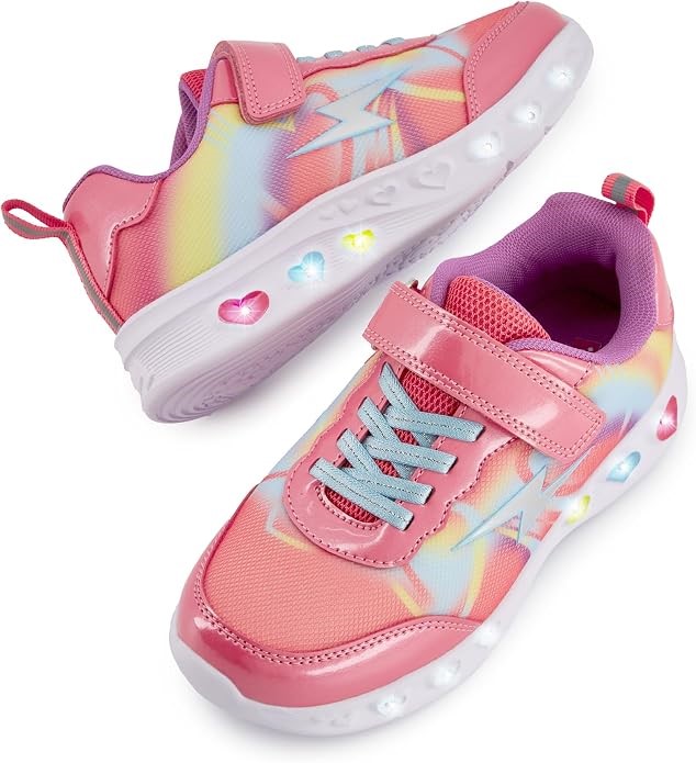 Lightning Bolt Girl's Naviti Sneaker, Multicolor/Pink, UK10