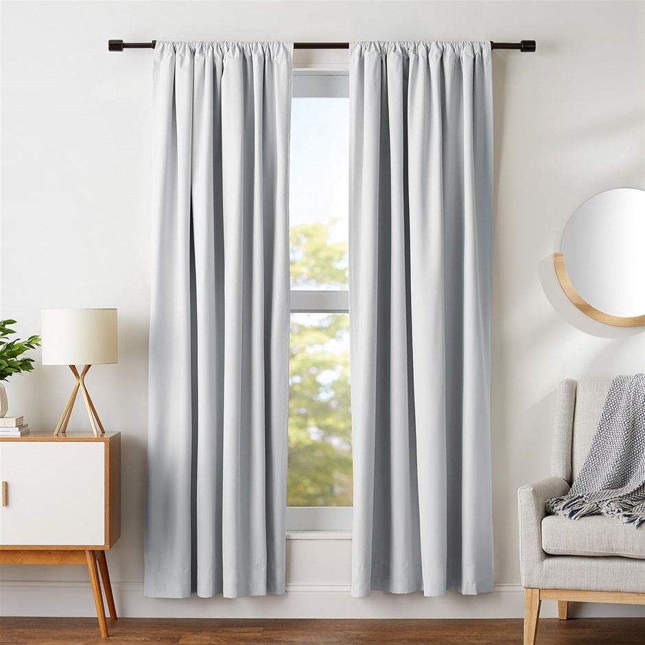 Amazon Basics Room Darkening Blackout Window Curtains with Tie Backs Set -
