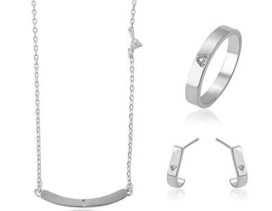 Set Earrings & Ring & Pendant in PT950 Plated -stamped