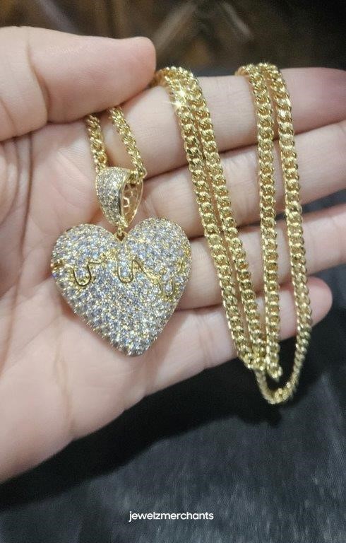 22K/Italy Stamped Yellow Gold Filled Chain and Pendant-60cm