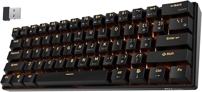 RK ROYAL KLUDGE RK61 Wireless Mechanical Keyboard, 60% Triple Mode BT5.0/2.