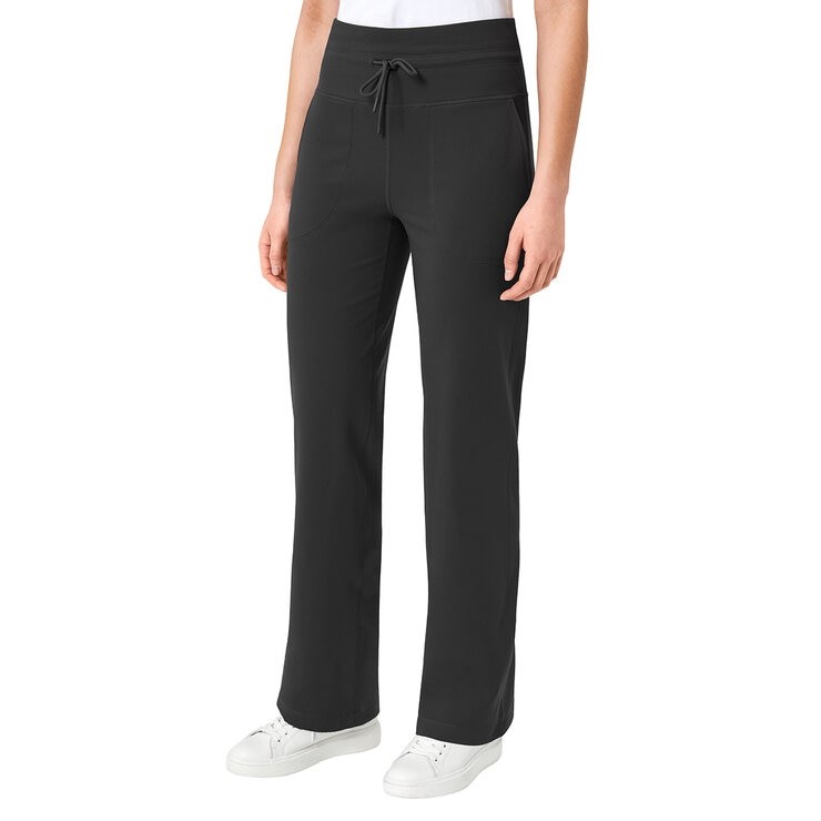 MONDETTA Women's High Rise Straight Pant, Size L, Black.