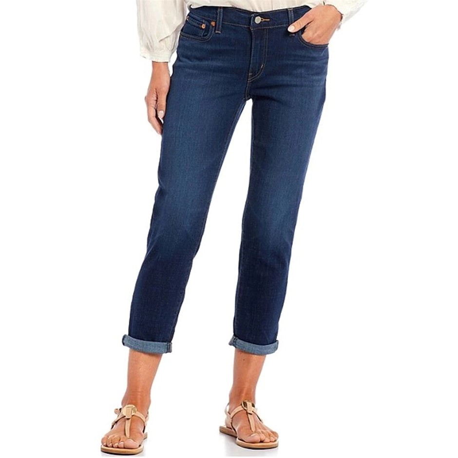 LEVI'S Boyfriend Mid Rise Jean, Size 28x27, Marine Obedience/Dark Wash (016