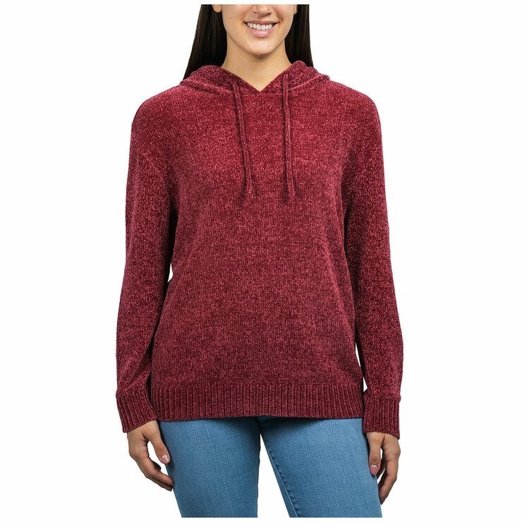 JACHS Women's Chenille Hoodie, Size M, Burgundy. NB: may have been worn.