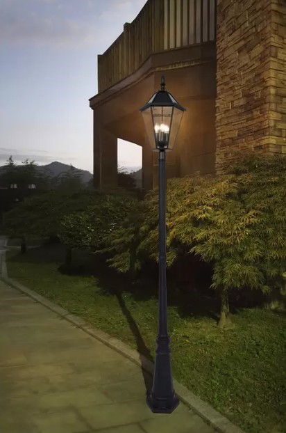 Lutec LED Solar Outdoor Post Light 12513LE-SL NB: slightly damaged packagin