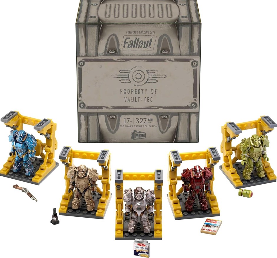 MEGA Fallout Action Figure Building Toy, T-60 Power Armor Collection with 3
