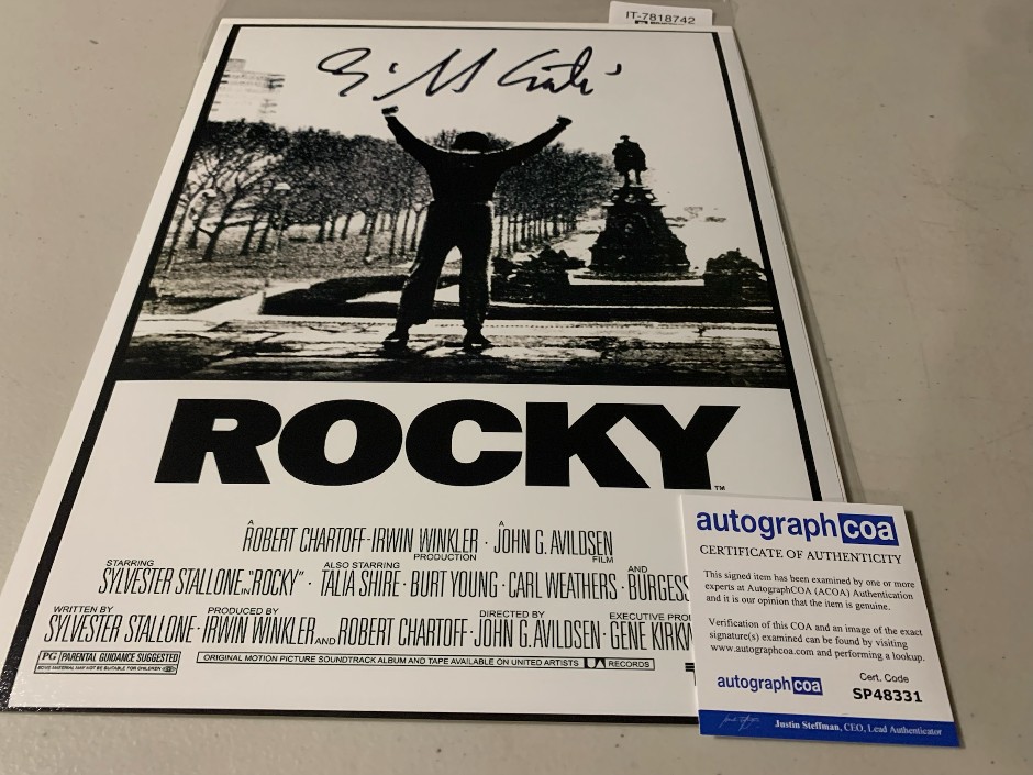 Signed Rocky Movie memorabilia - ACOA HOLO AND Certificate of authentici