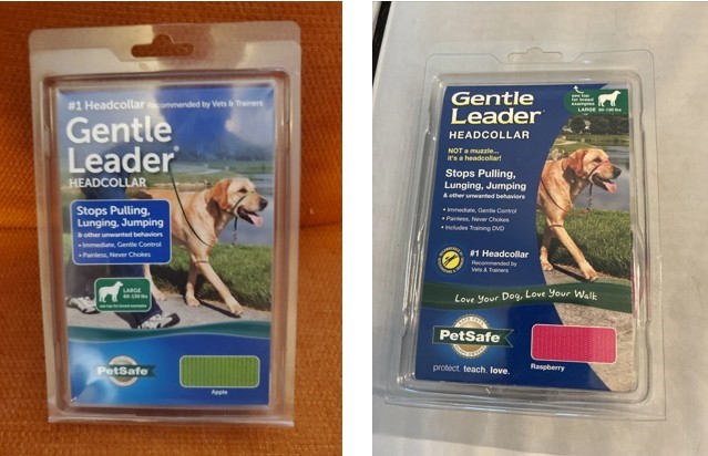 Pack of PetSafe Gentle Lead Head Collar - LARGE. 1 x Colour: Apple, 1 x Col