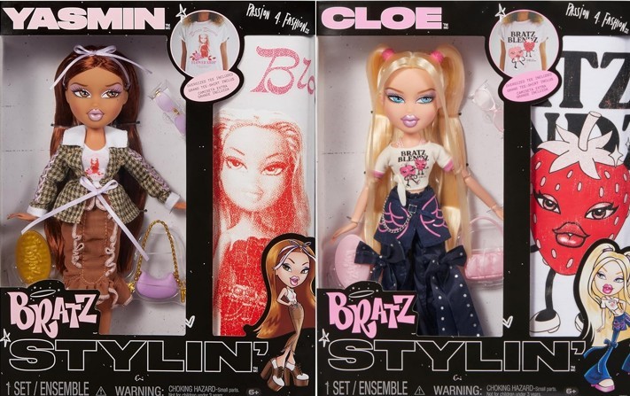 Pack of Brand New Bratz Dolls: 1 X Bratz Stylin' Yasmin Fashion Doll, 1 X B