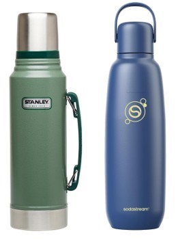 1 x STANLEY Classic Vacuum Bottle 1.1QT Hammertone Green & 1 x SODA STREAM