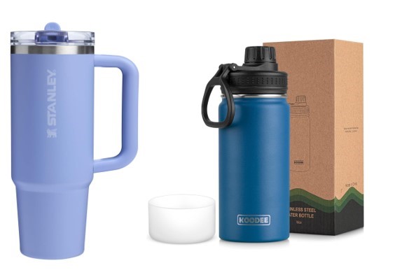1 x koodee Water Bottle -16 oz Stainless Steel Double Wall Vacuum Insulated