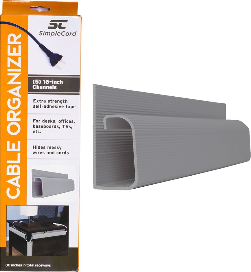 J Channel Desk Cable Organizer by – 5 Grey Raceway Channels