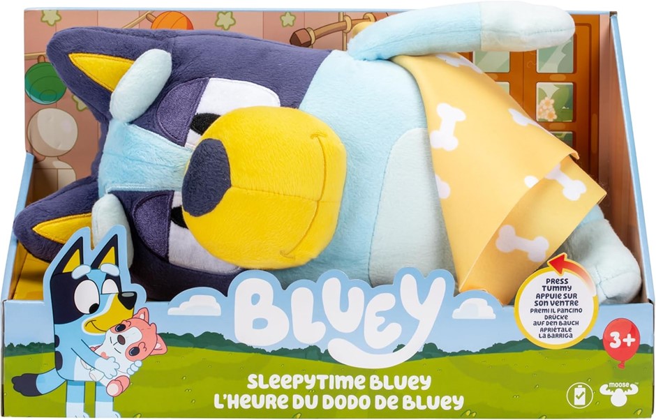 BLUEY Sleepy Time Bluey 33cm (13") Plush with Blanket
