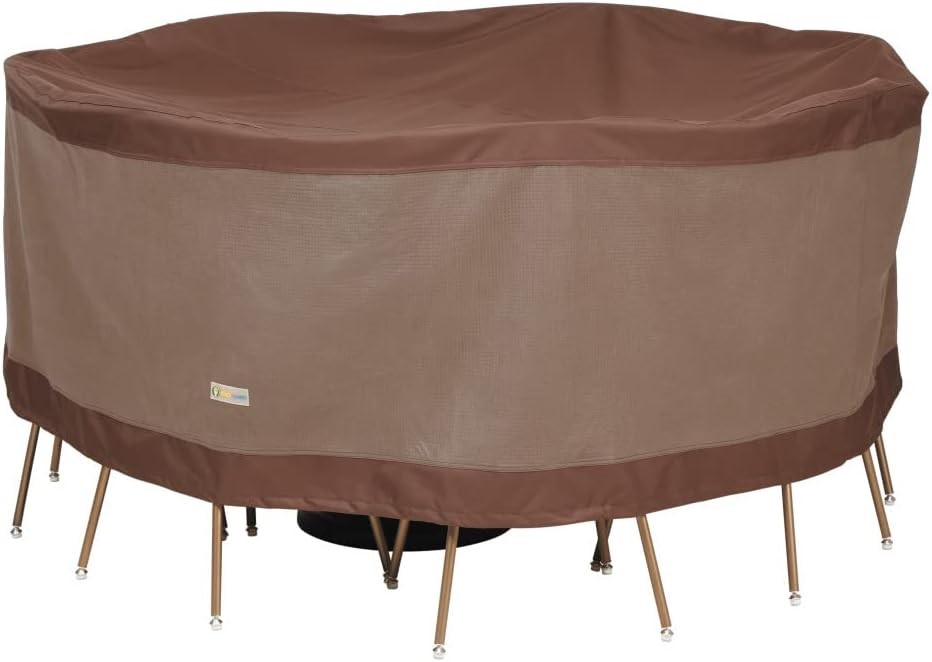 DUCK COVERS Ultimate Water-Resistant 62 Inch Round Patio Table & Chair Set