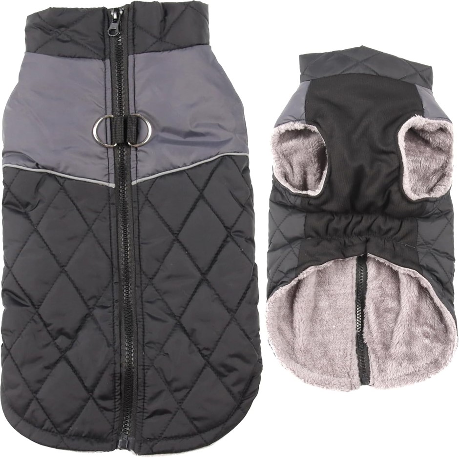 JOYDOAG Warm Fleece Dog Coats for Medium Dogs,D-Rings Waterproof Puppy Jack