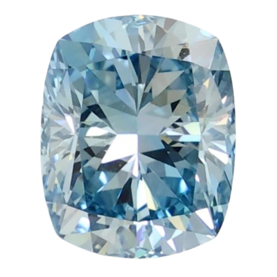 2.69 Carat Cushion Cut Diamond Fancy Vivid Blue /VS2