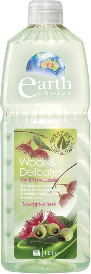 4 x EARTH CHOICE Wool and Delicates Eucalyptus Fresh Woolwash, 1L.