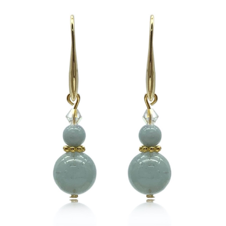 Aquamarine Gemstones & Swarovski® Crystal Earrings