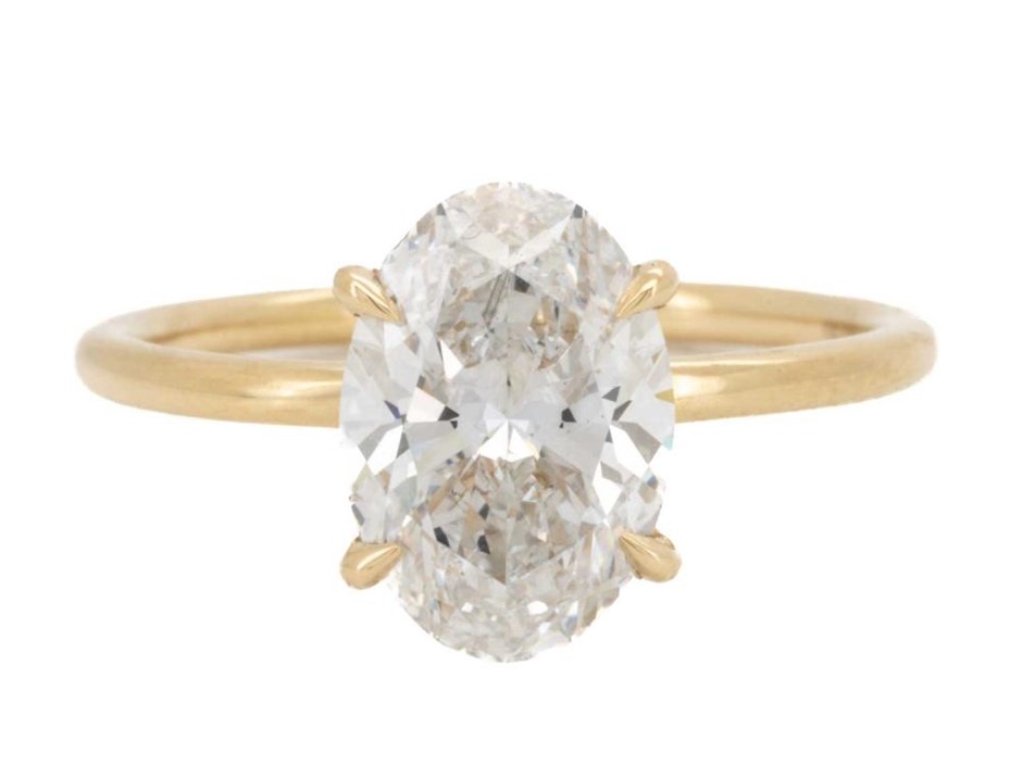 4.07 Carats 18K yellow gold Diamond Solitaire ring IGI certified