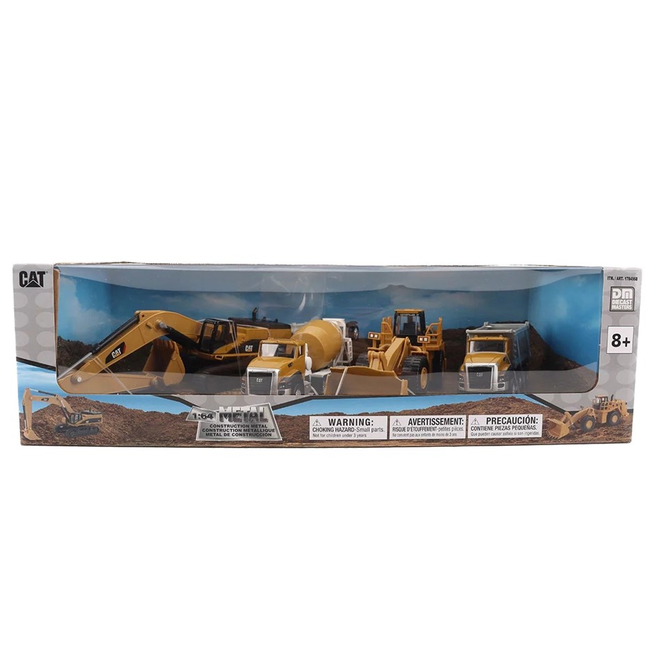 CAT Diecast Trucks 4pk Grey.