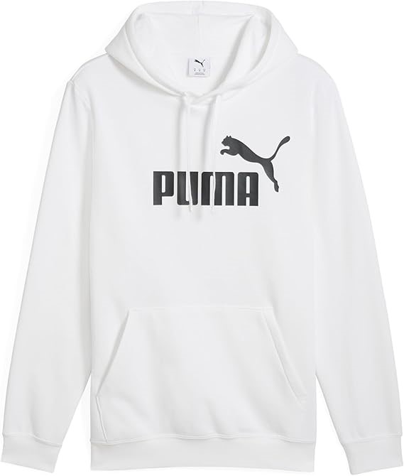 PUMA Men's Essential No. 1 Hoodie Fleece, Puma White, Small