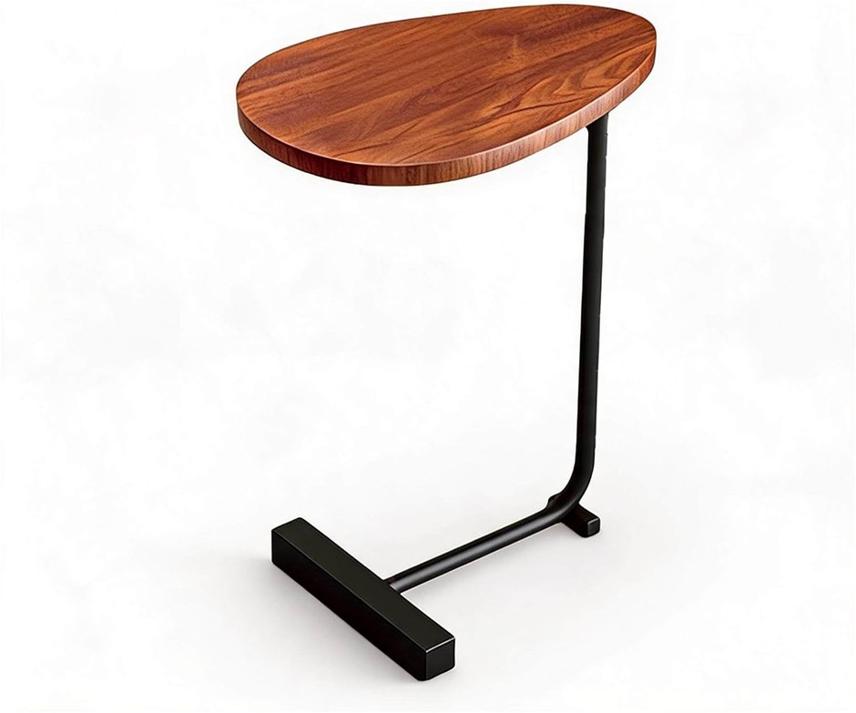 C Shaped Side Table, Small Side Tray Metal Frame for Couch Sofa, C Shaped E