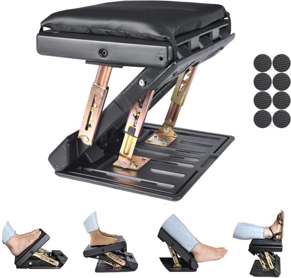 LEERMART Adjustable Footrest with Removable Soft Foot Rest Pad, Max-Load: 1
