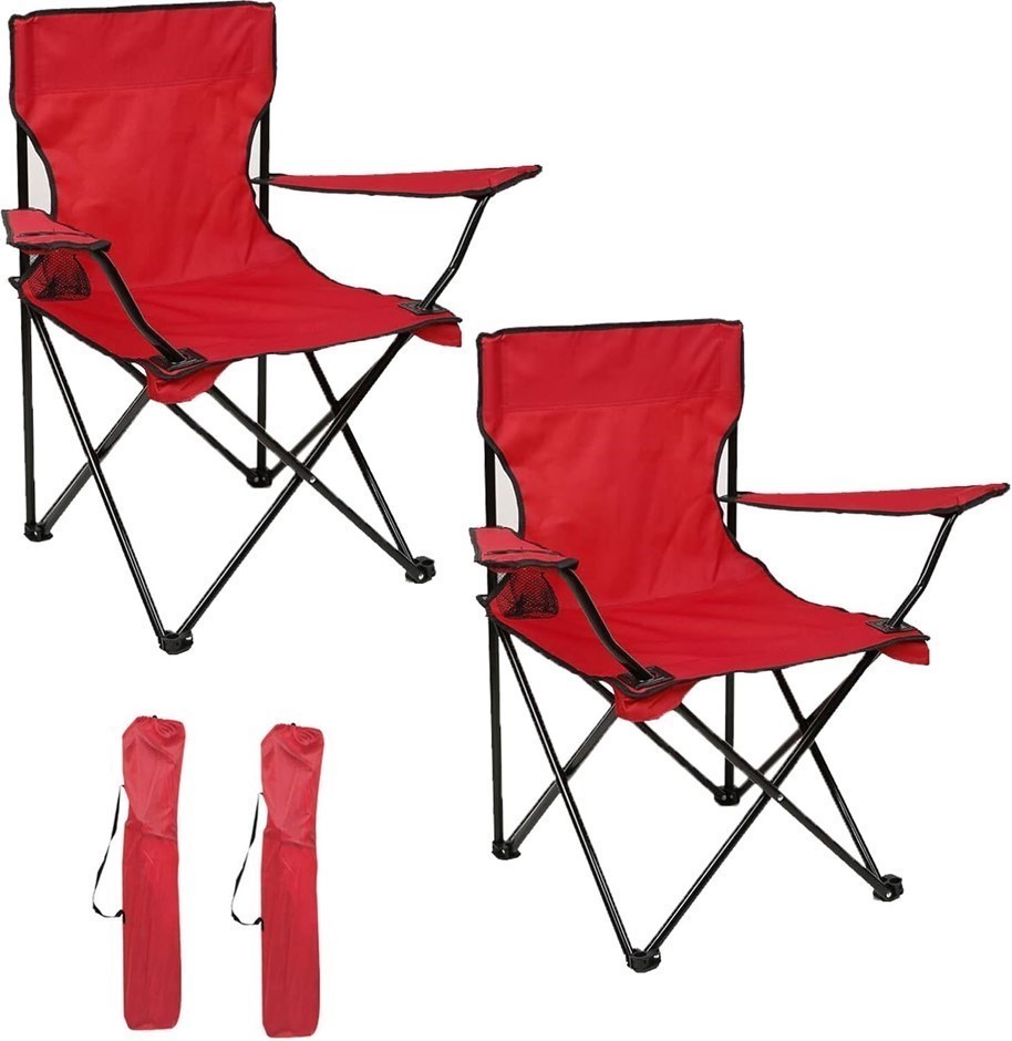 Folding Camping Chairs for Adults 2 Pack, Folding Back Chair Portable for O