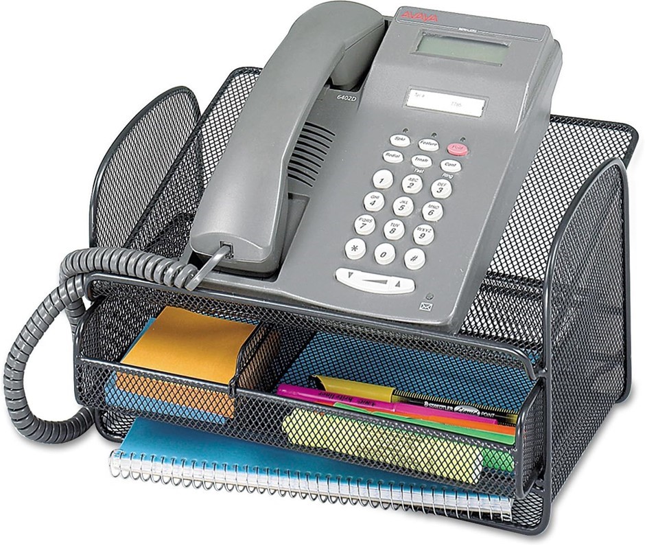 SAFCO  2160BL Onyx Angled Mesh Steel Telephone Stand, 11 3/4 x 9 1/4 x 7, B