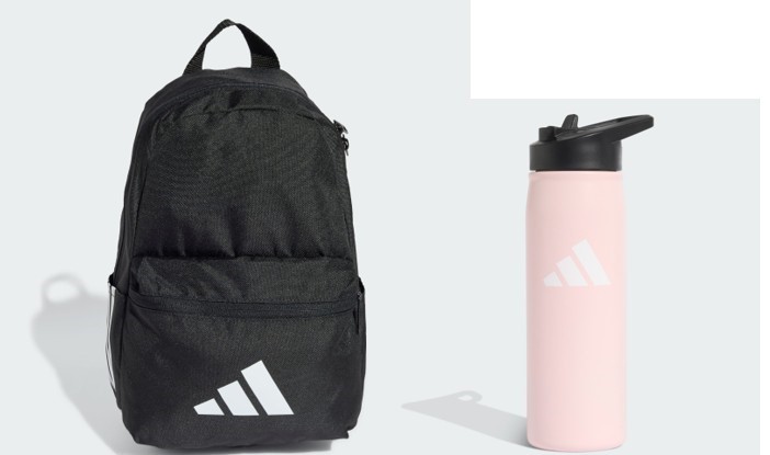 Adidas Bars Mini Backpack & Adidas Metal Bottle Straw 0.6L Pink