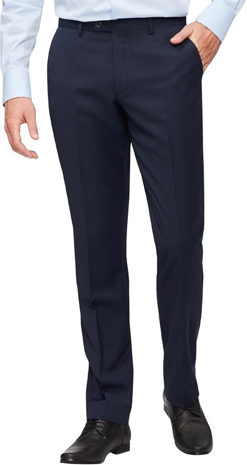VAN HEUSEN Men's Wool Nailhead Suit Pant, Size 88 REG, Navy, VSP06. RRP: $1