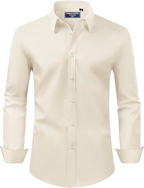 Alimens & Gentle mens Htc-ouu Button Down Shirt (pack of 1), Beige, Size L