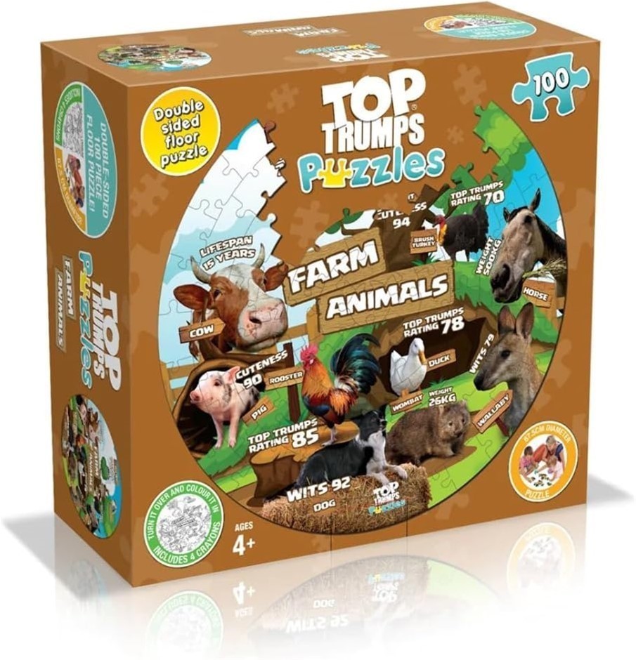 TOP TRUMPS Winning Moves WMA Farm Animals 100 Piece Puzzle.