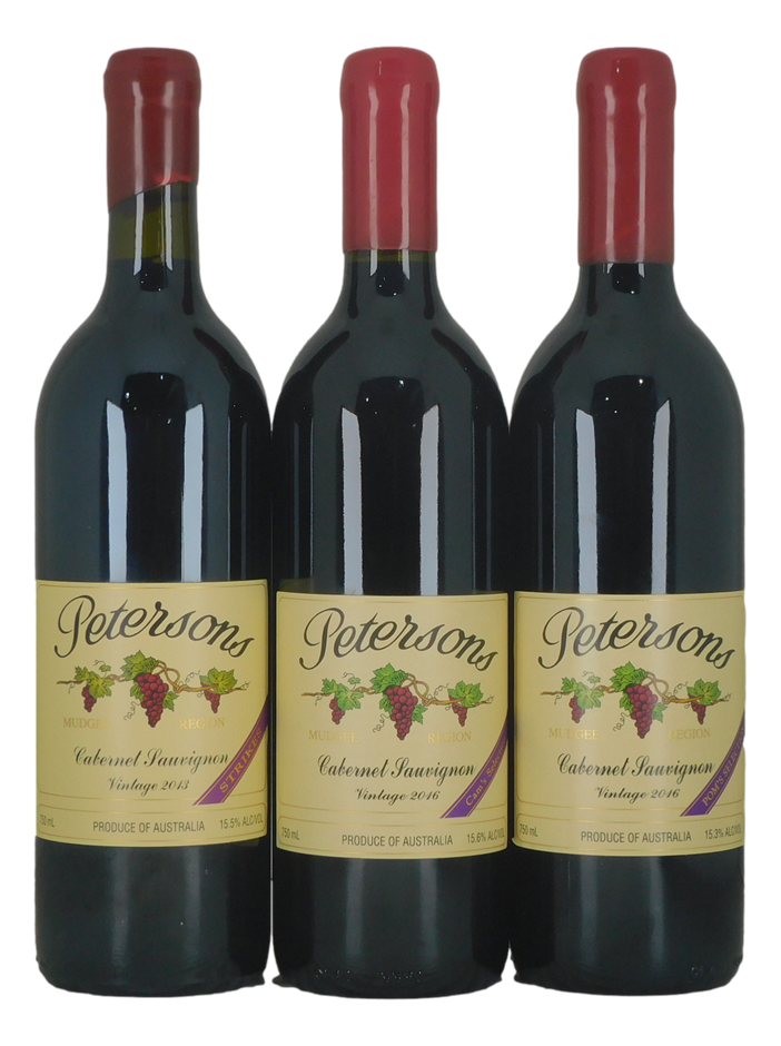 Petersons Family Vineyard Mixed Cabernet Sauvignon Pack (3x 750mL), Mudgee.