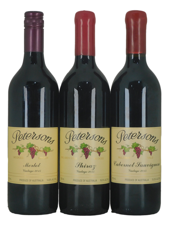 Petersons Family Vineyard Mixed Red Pack (3x 750mL).