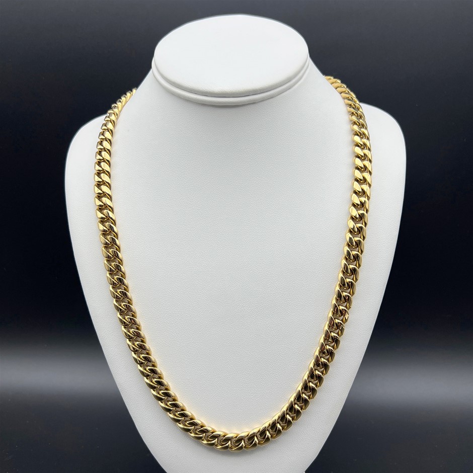 18K Gold-Filled Cuban Chain Necklace, 10MM Wide - 60.9cm
