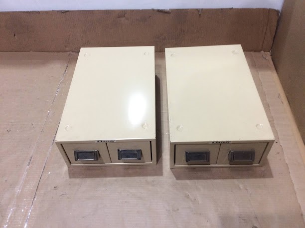 Davell Double Drawer Index Card File Cabinet (Lot of 2)