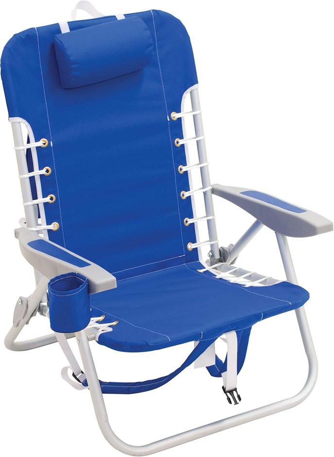 RIOBEACH  lace-up Suspension Folding Backpack Beach Chair, Light Blue