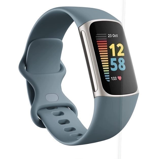 FITBIT Charge 5+ Premium Fitness Tracker, Steel Blue & Platinum Stainless S