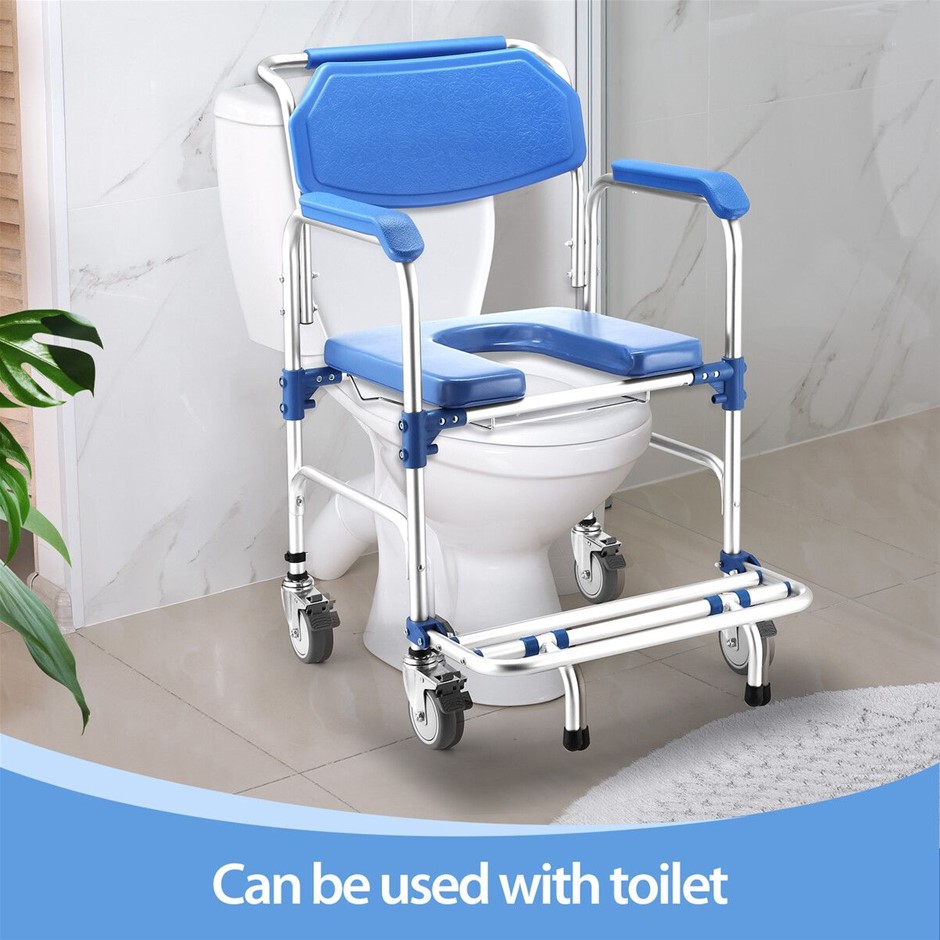 3-in-1 Commode Shower Chair Toilet Seat with Arms