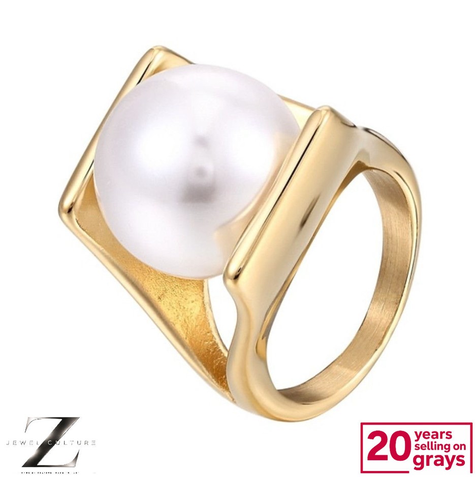 18k Gold Plated Pearl Ring