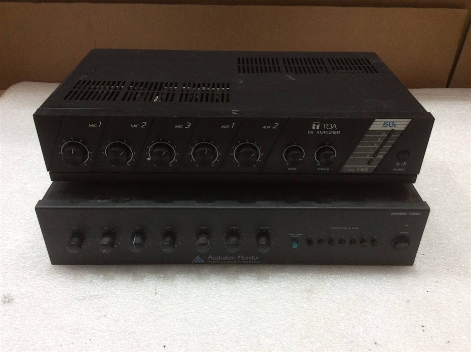 TOA A-60E PA Amplifier + Australian Monitor AMIS 120 PA Amplifier