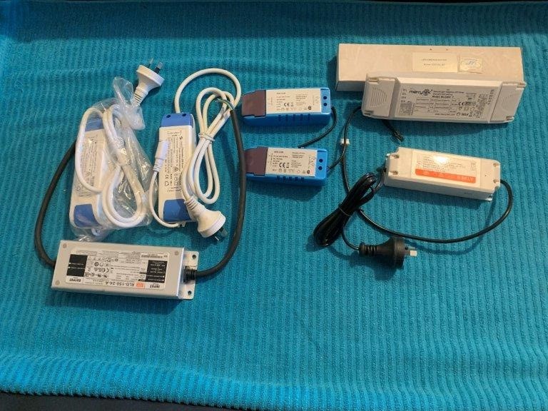 Box Containing Assortment of LED Light Power Supplies