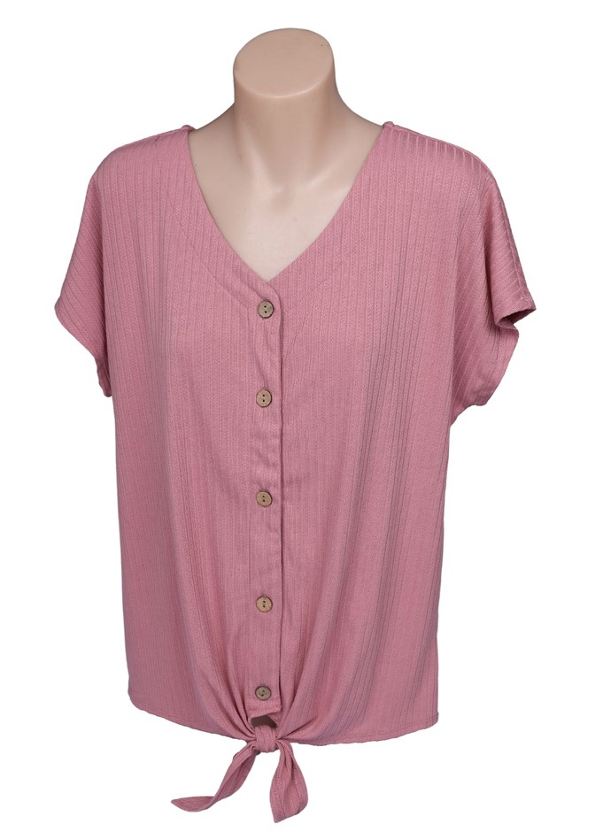 LEO&NICOLE Women's Tie-Front Top, Size L, Lilas. Buyers Note - Discount Fr