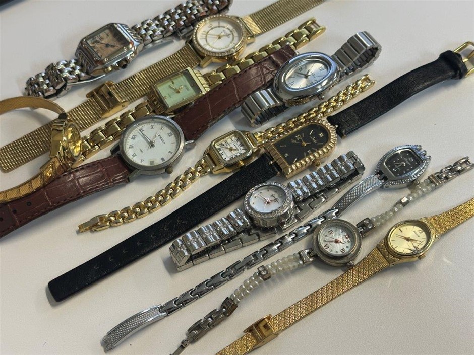 12 x Asstd. Watch Brands GREALY, GUESS, PULSAR, NAIDU & Others